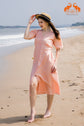 Peach Whisper Button Dress