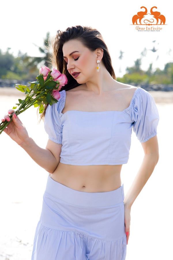 Icy Petal Skirt Top Set