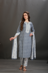 Bandhani Embroidered Cotton Kurta Set