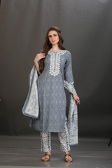 Bandhani Embroidered Cotton Kurta Set