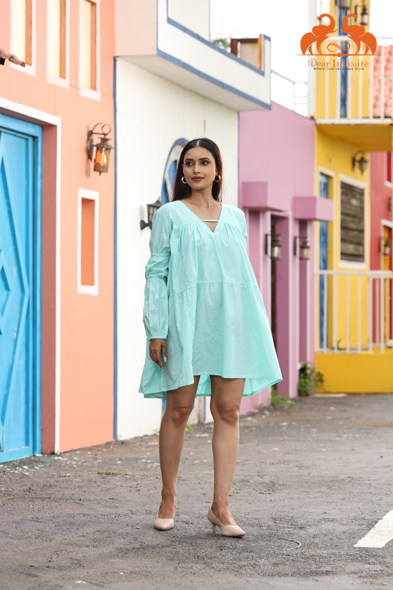 Pastel Mint Charm Short Dress