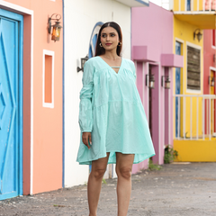 Pastel Mint Charm Short Dress