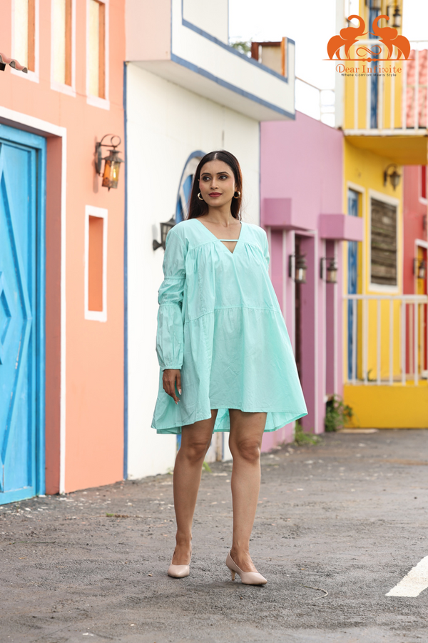 Pastel Mint Charm Short Dress
