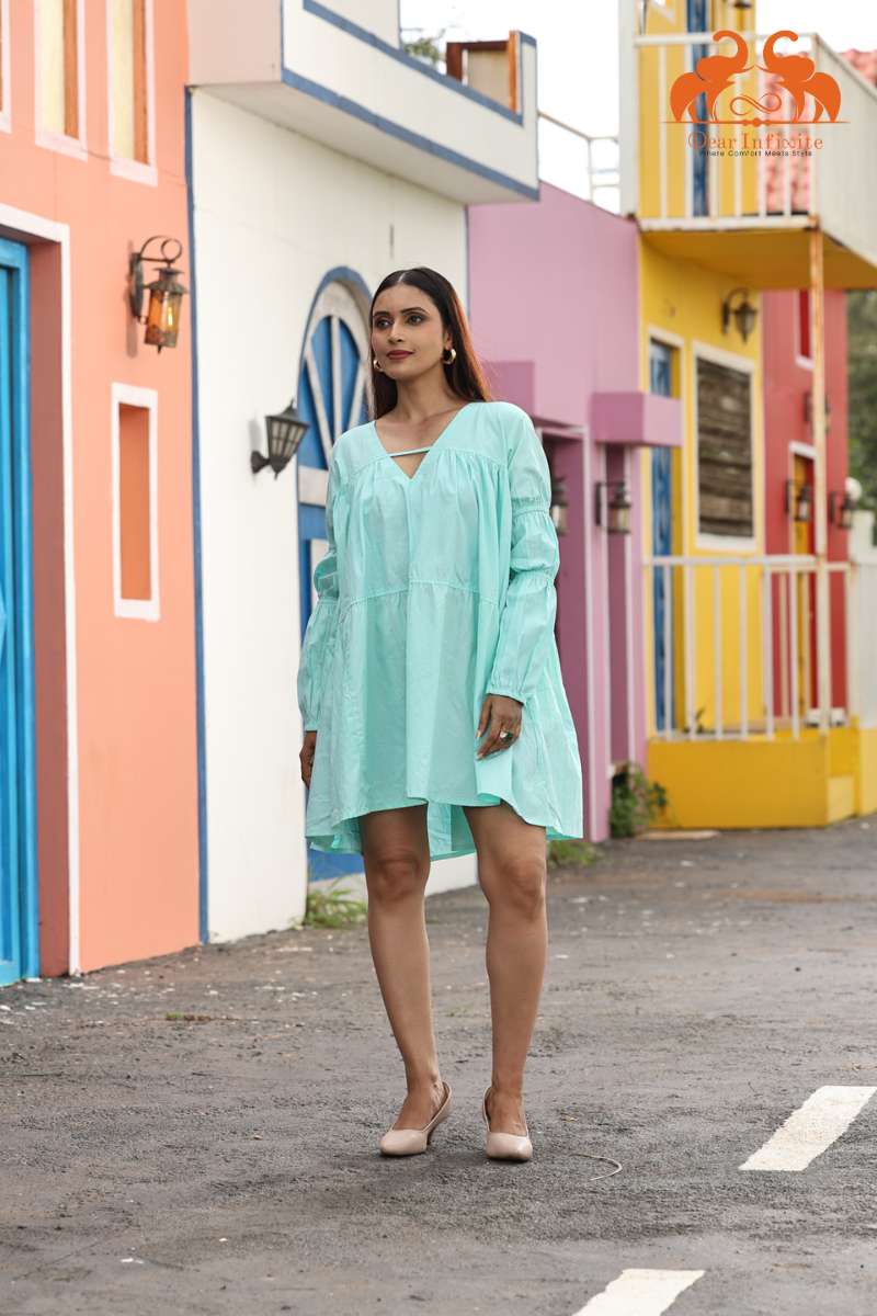 Pastel Mint Charm Short Dress