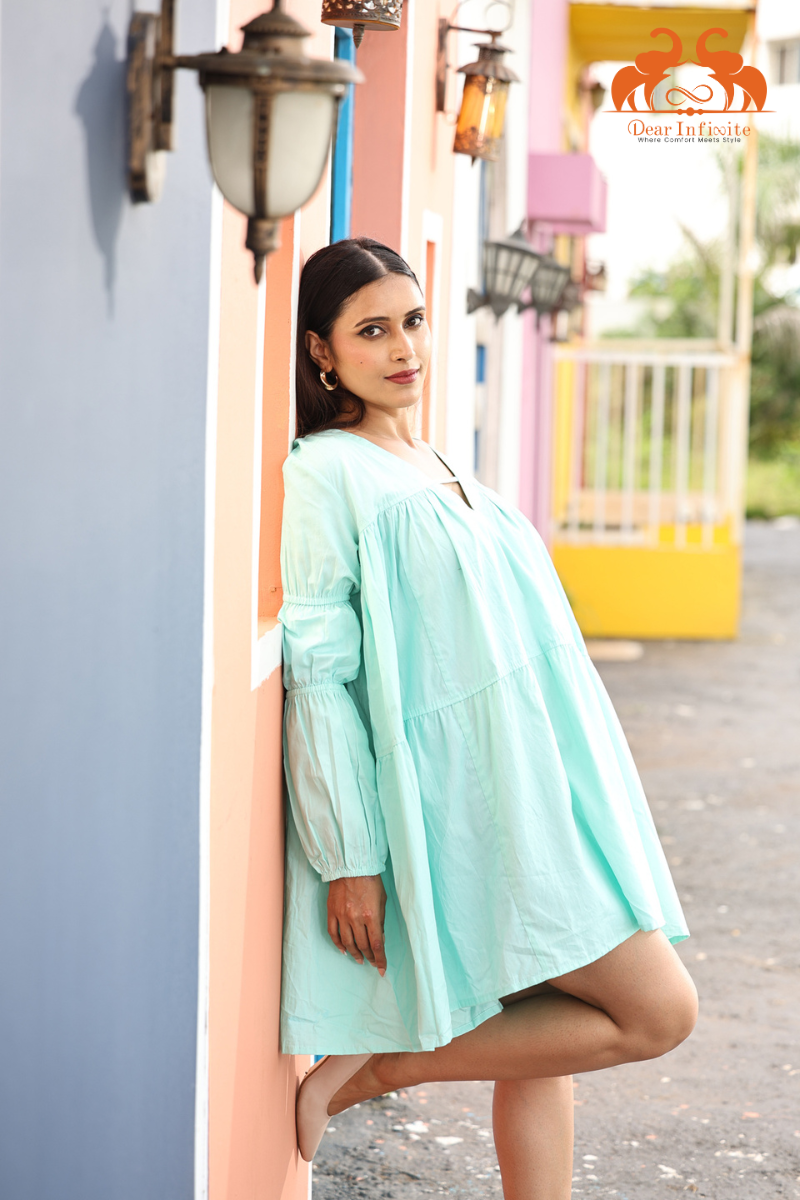 Pastel Mint Charm Short Dress