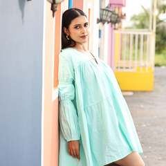Pastel Mint Charm Short Dress