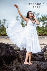 Luxe Cotton Boho Mid-Length Dress