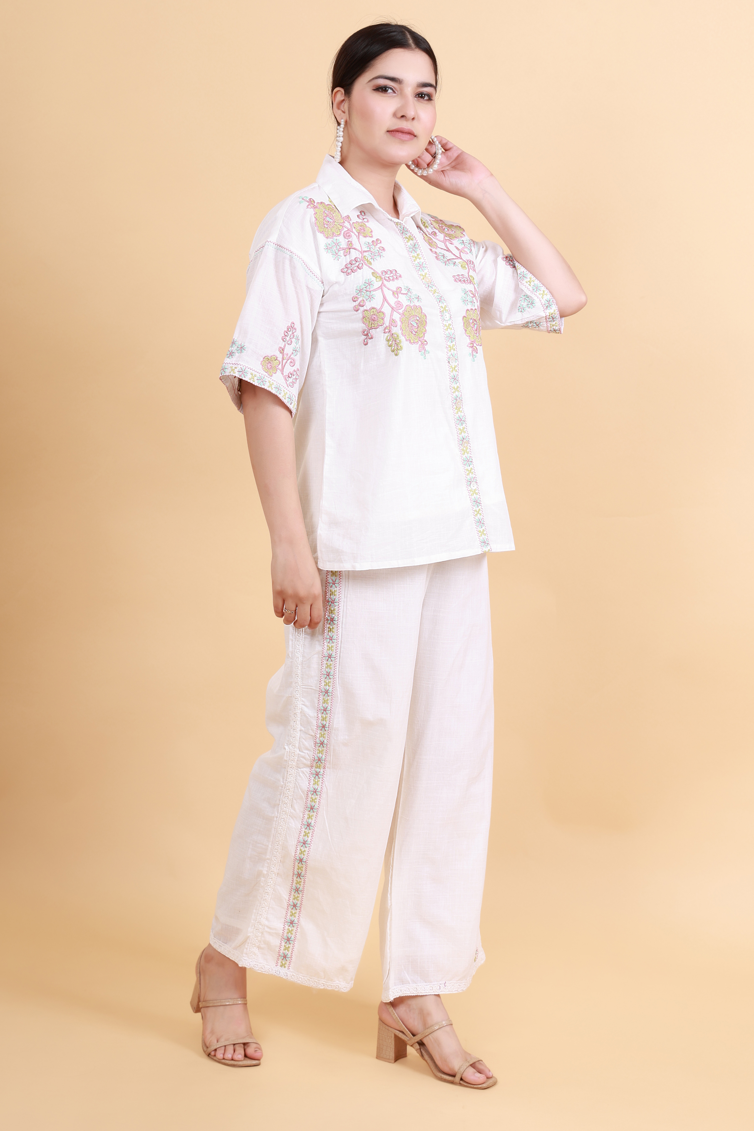 Embroidered Elegance Mul Cotton Co-Ord