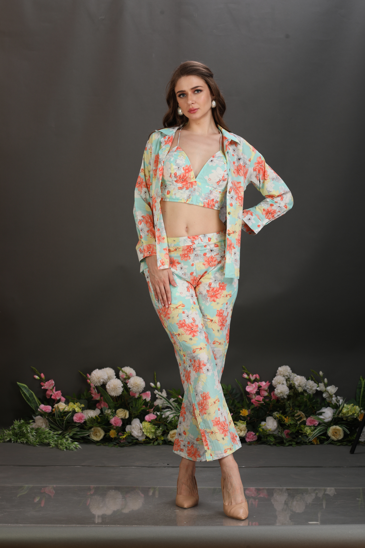 Chic 3-Piece Printed Cotton Co-Ord