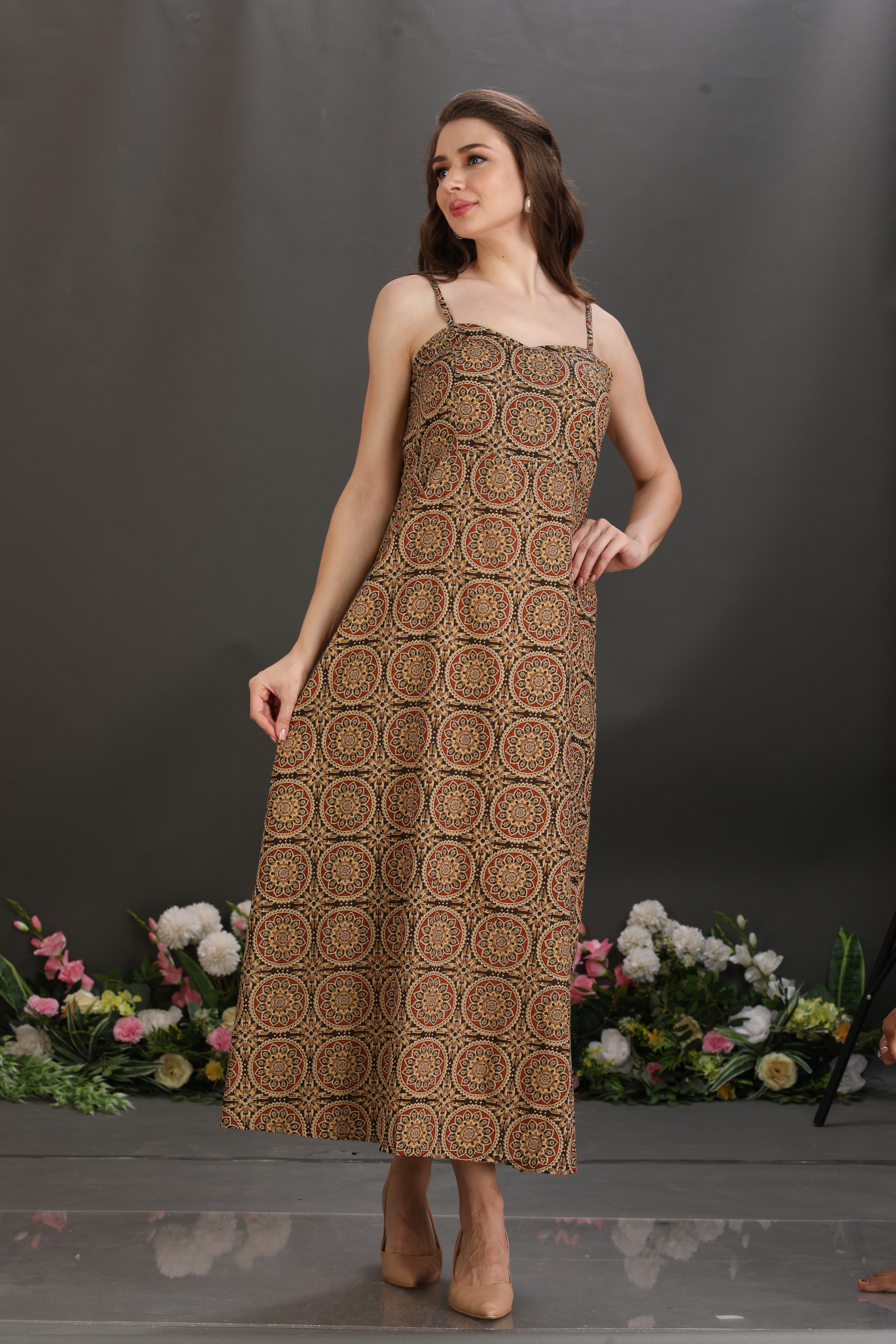 Cotton Maxi Dress with Soft Padded Comfort