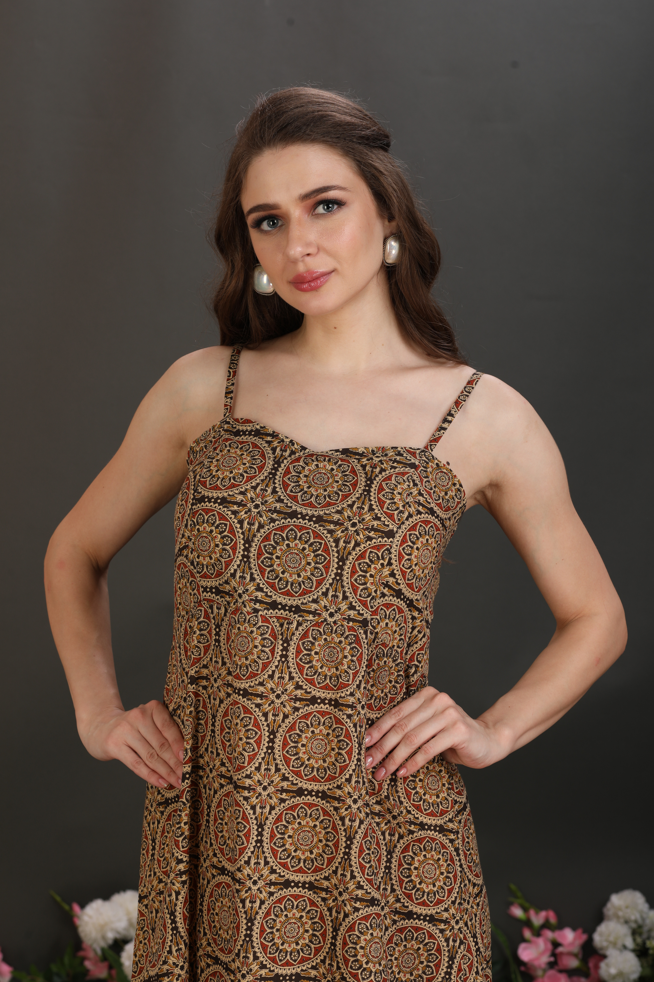 Cotton Maxi Dress with Soft Padded Comfort