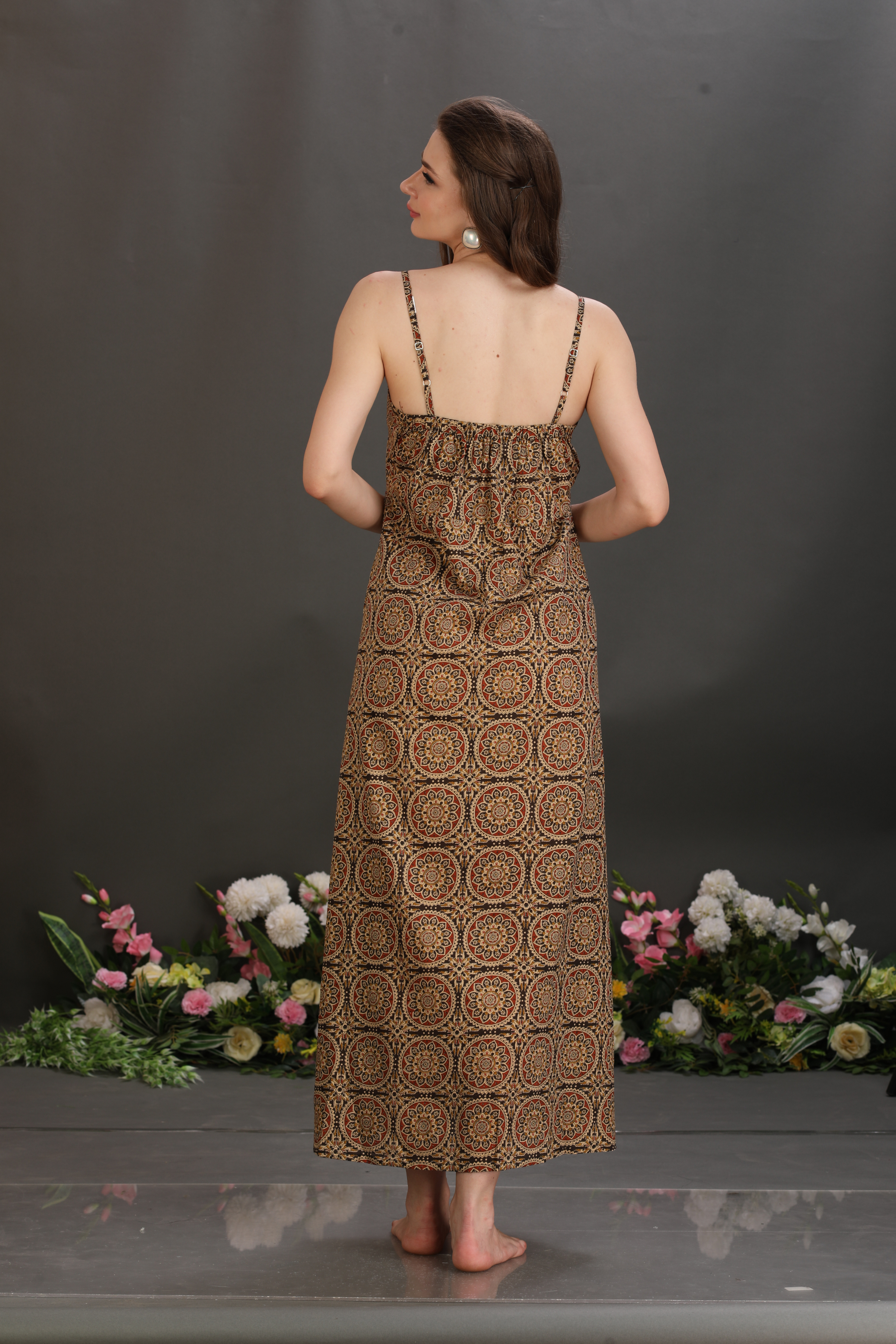 Cotton Maxi Dress with Soft Padded Comfort