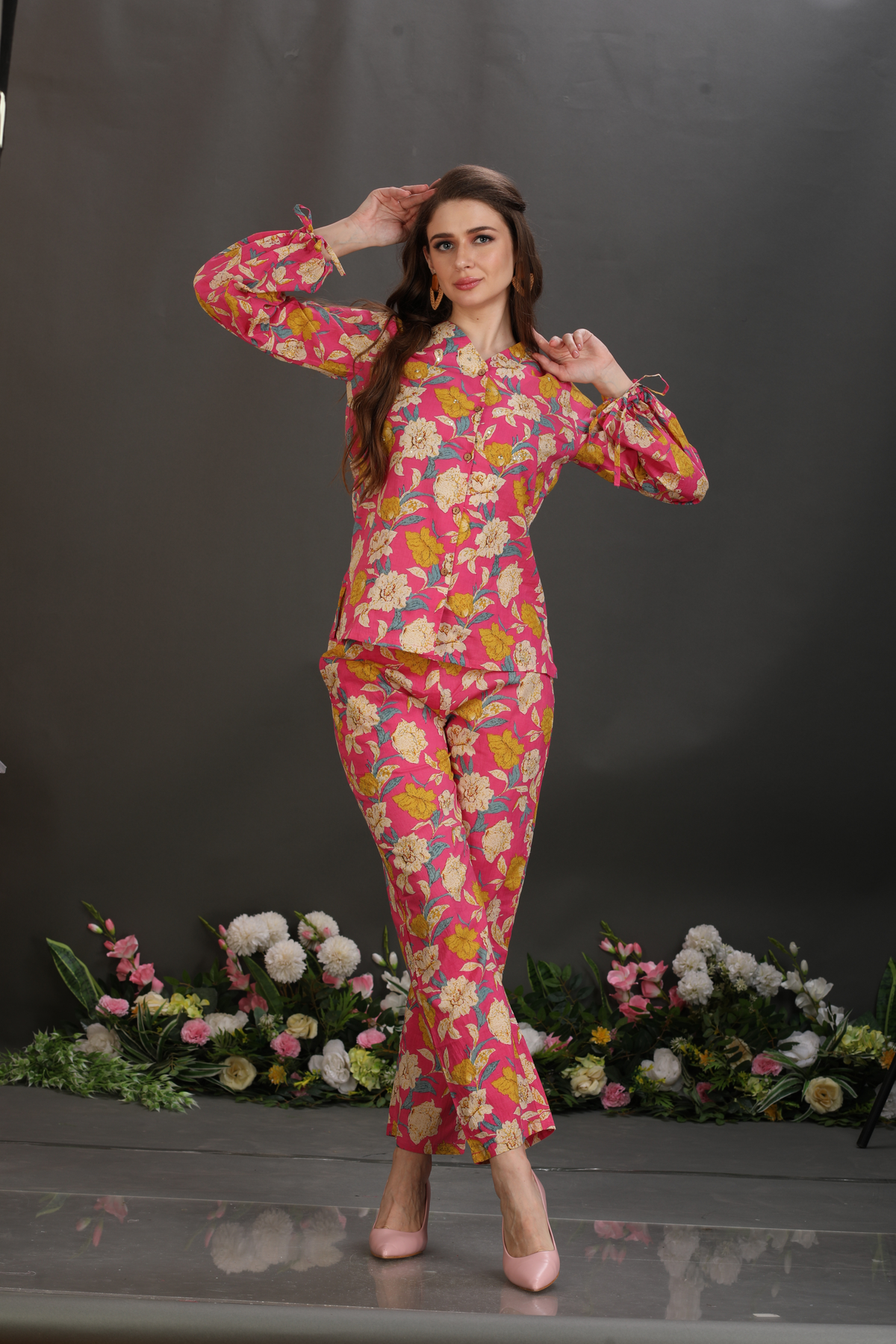 Sequin-Embellished Cotton Co-Ord Set