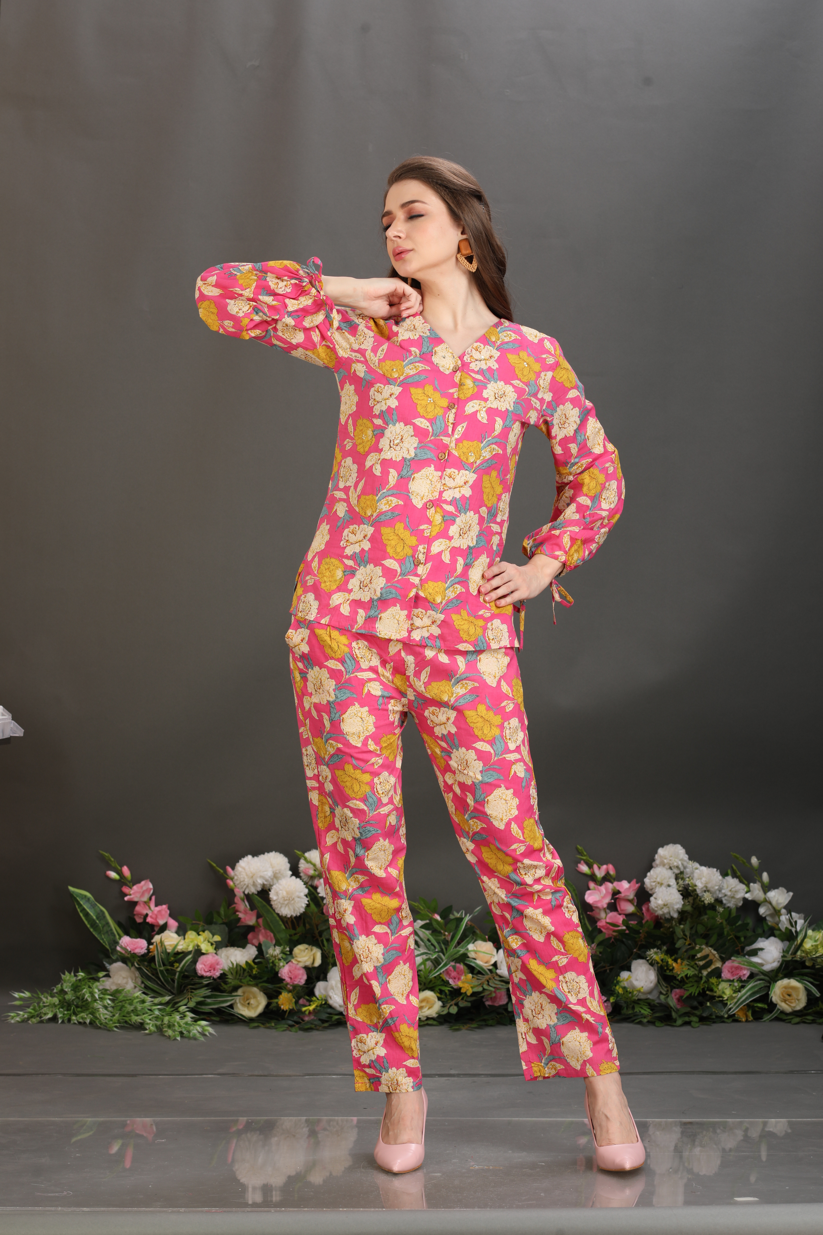Sequin-Embellished Cotton Co-Ord Set
