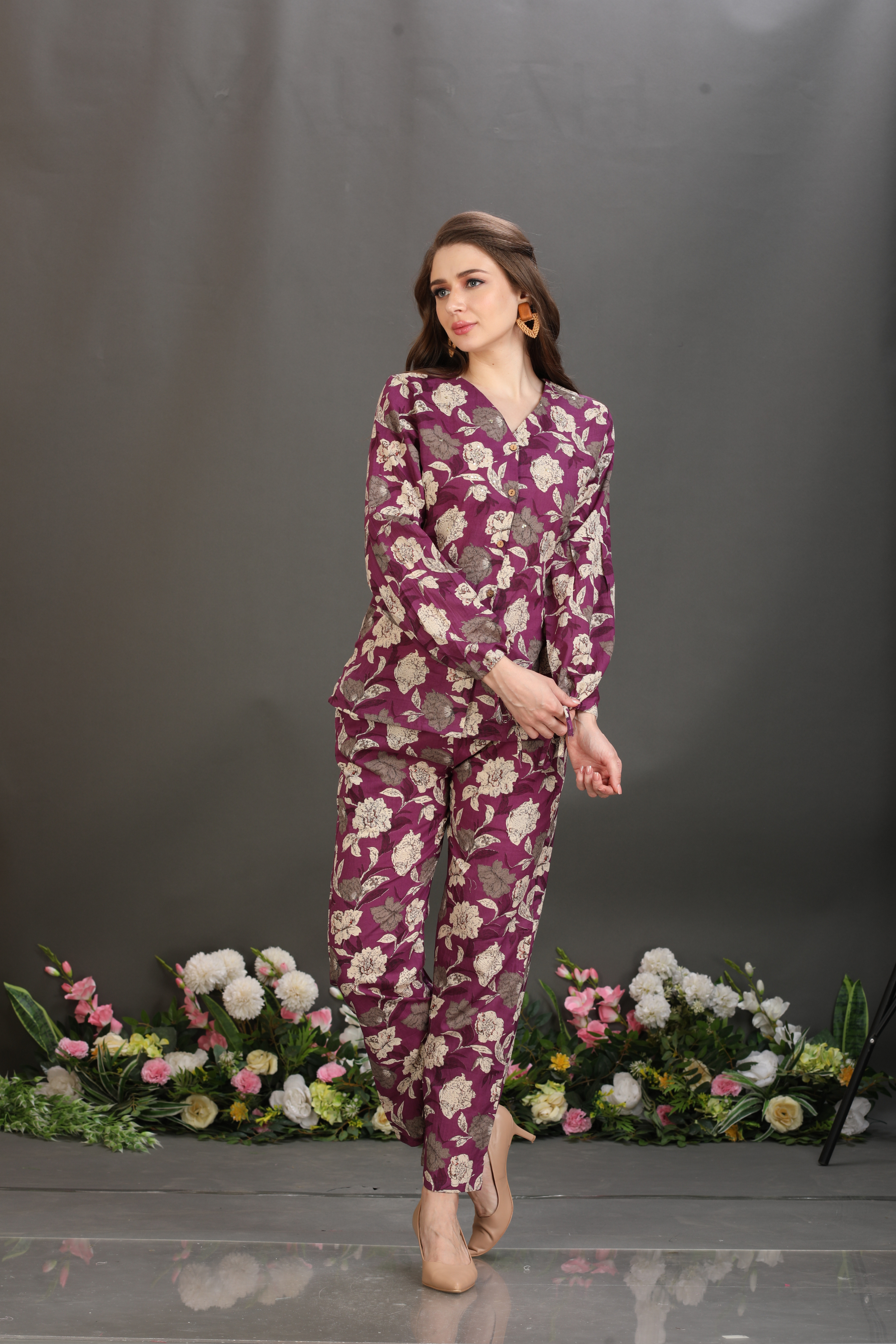 Luxe Cotton Sequin Detail Co-Ord Set