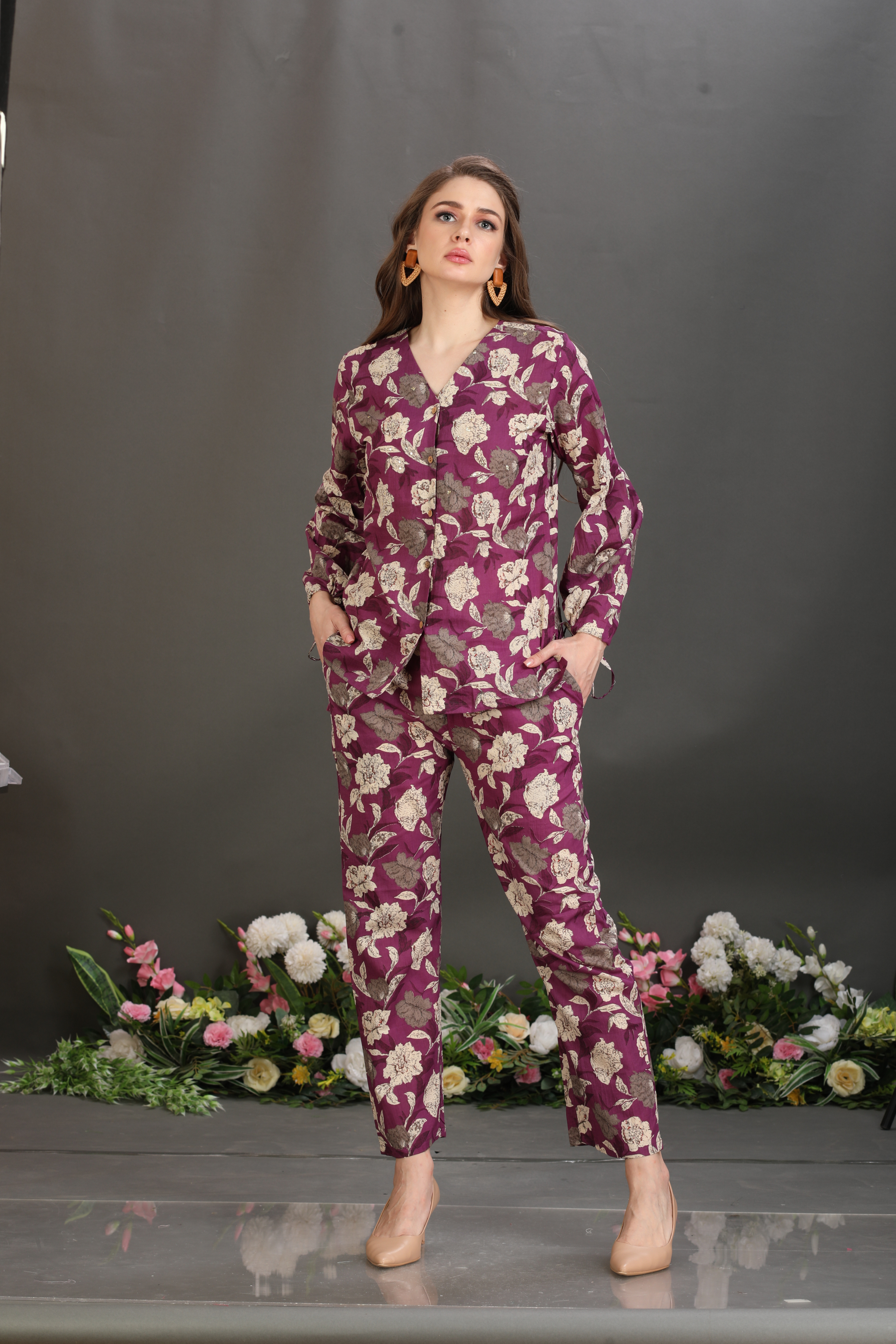 Luxe Cotton Sequin Detail Co-Ord Set
