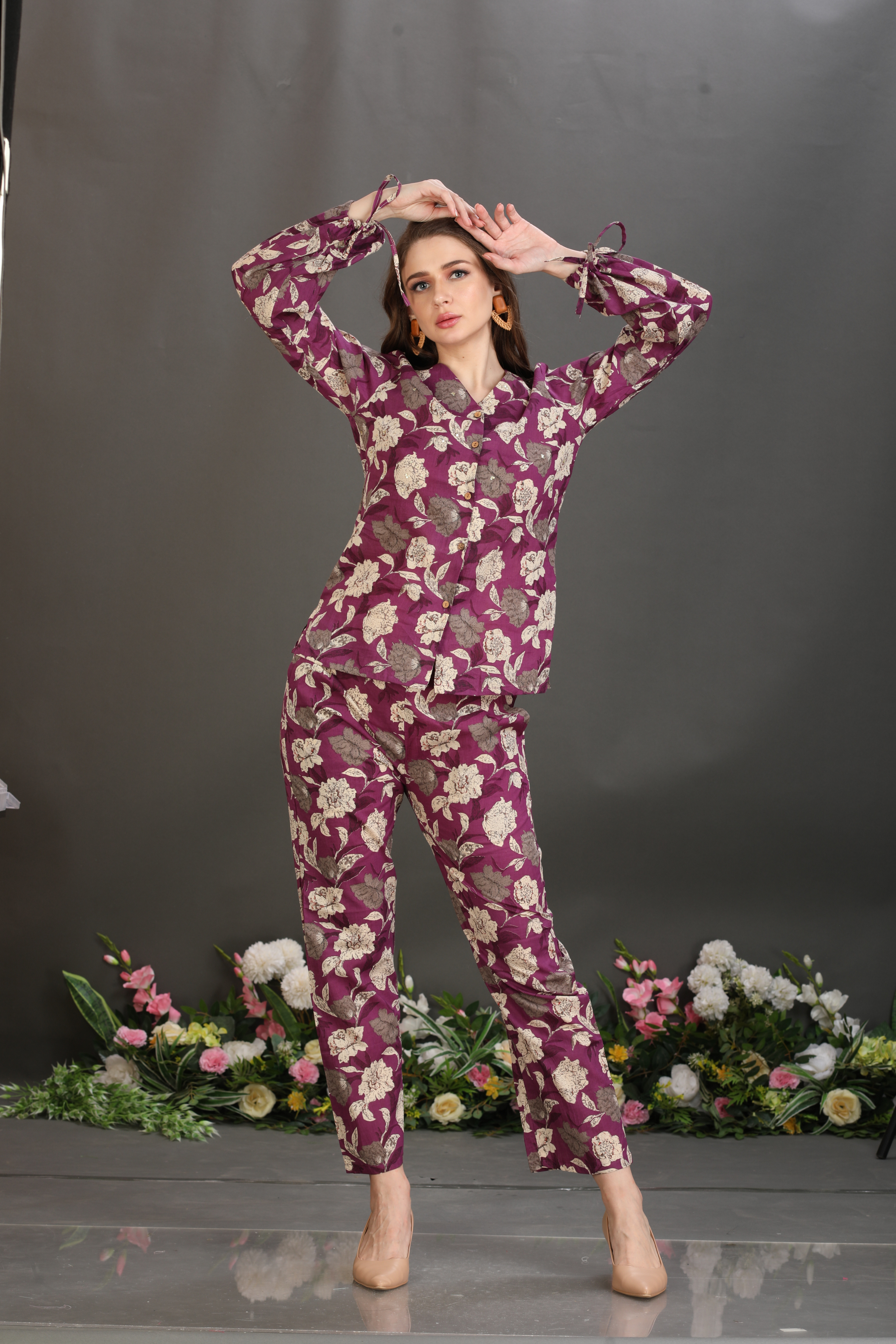 Luxe Cotton Sequin Detail Co-Ord Set