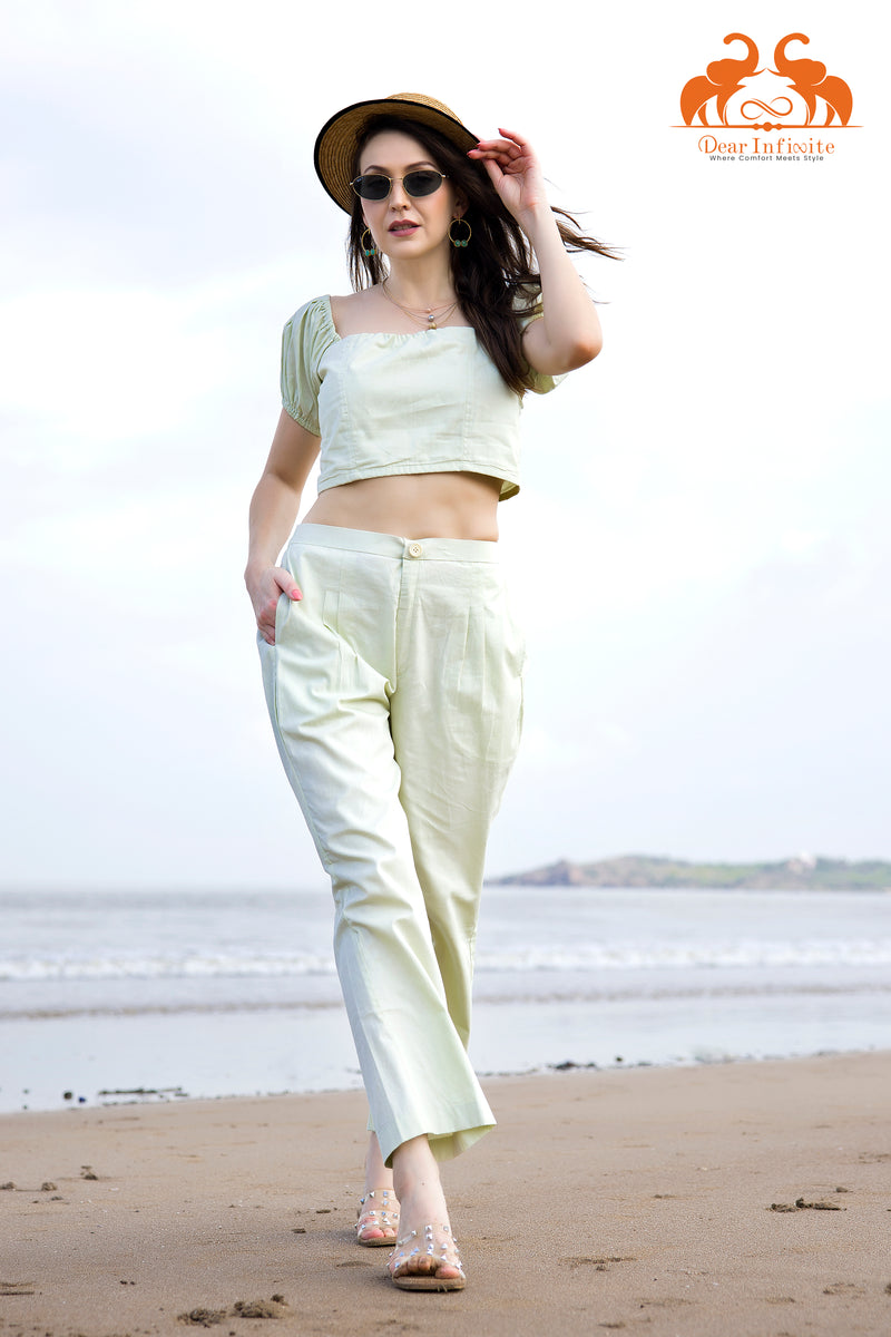 Mint Green Crop Top Coord Set