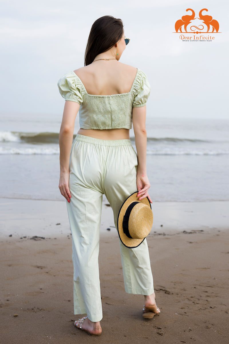 Mint Green Crop Top Coord Set