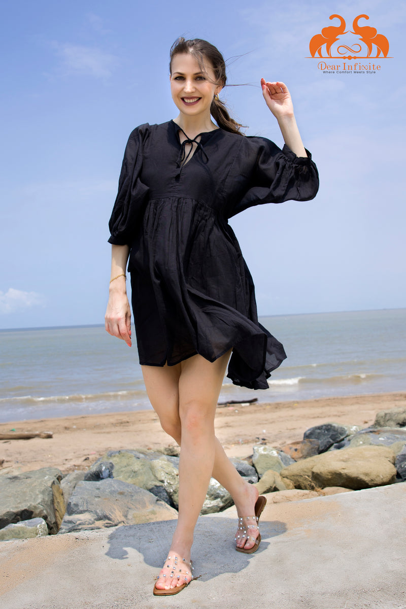 Noir Breeze Cotton Dress