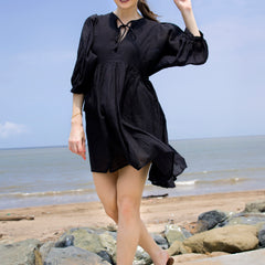 Noir Breeze Cotton Dress