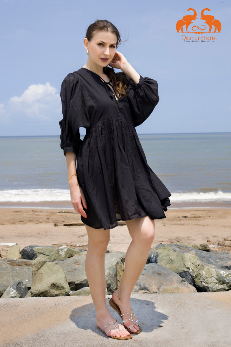 Noir Breeze Cotton Dress