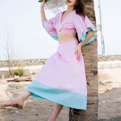 Minted Petal Skirt Top Set