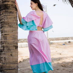 Minted Petal Skirt Top Set