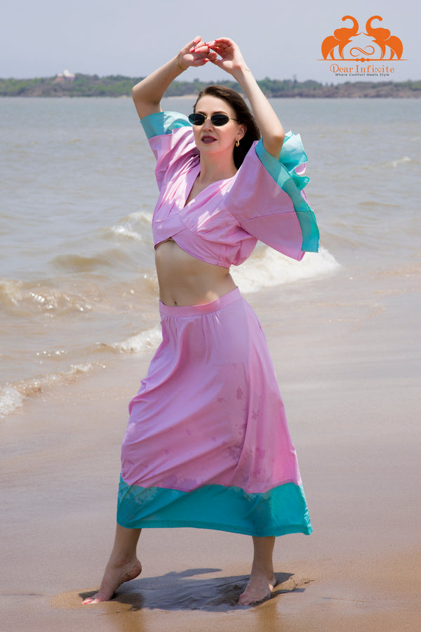 Minted Petal Skirt Top Set