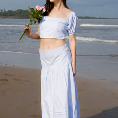 Icy Petal Skirt Top Set