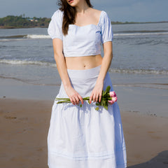 Icy Petal Skirt Top Set