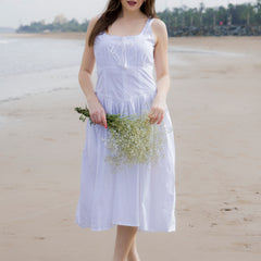 White Embrace Midi Dress