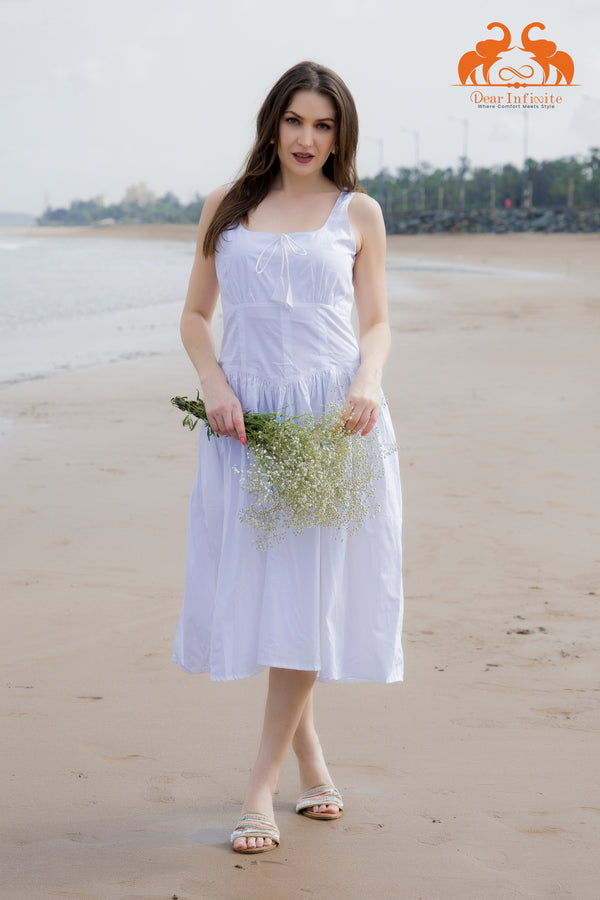 White Embrace Midi Dress
