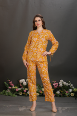Elegant Sequin-Embellished Cotton Co-Ord