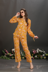 Elegant Sequin-Embellished Cotton Co-Ord