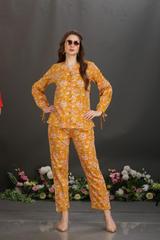 Elegant Sequin-Embellished Cotton Co-Ord