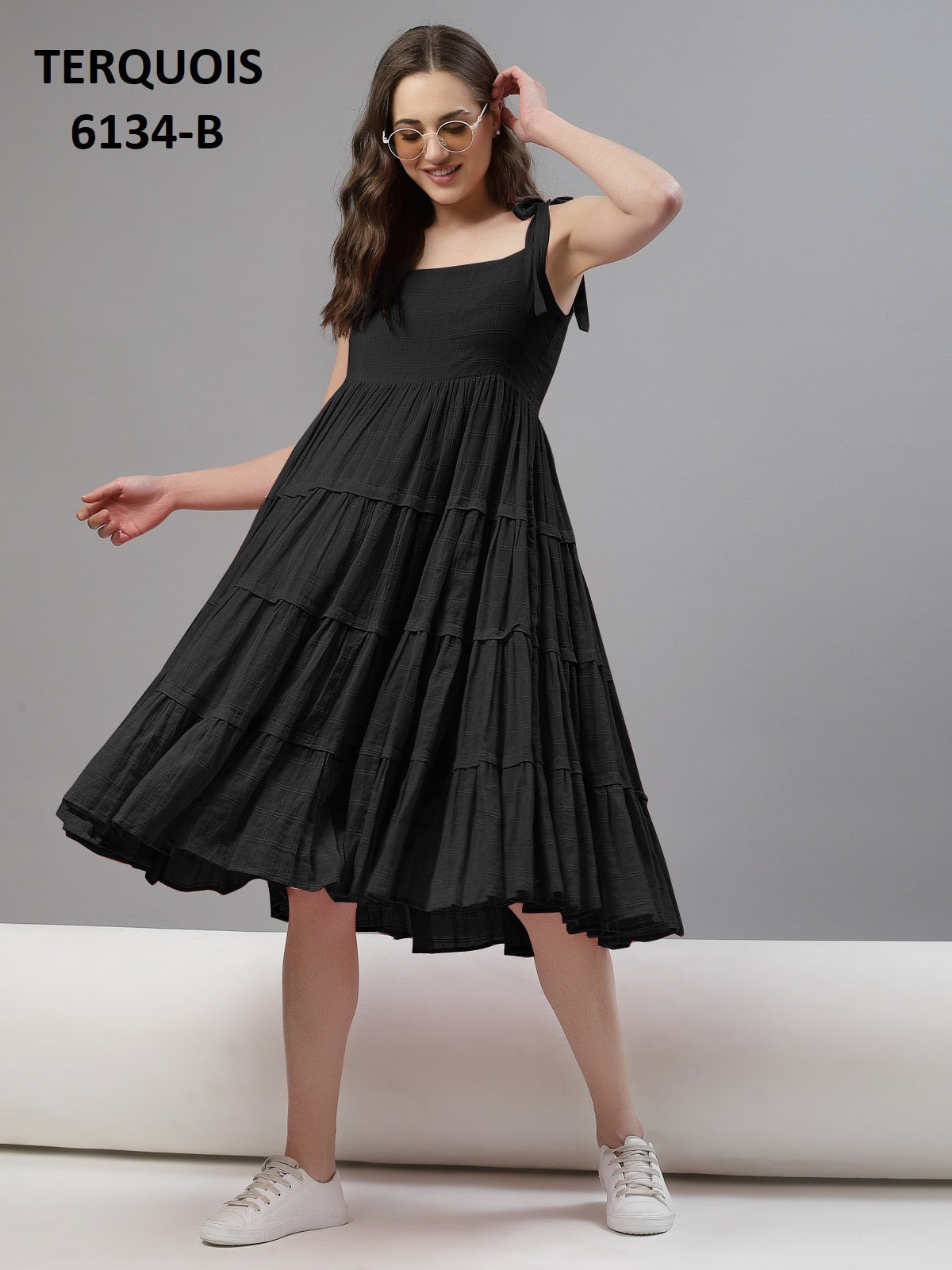 Luxe Cotton Boho Mid-Length Dress