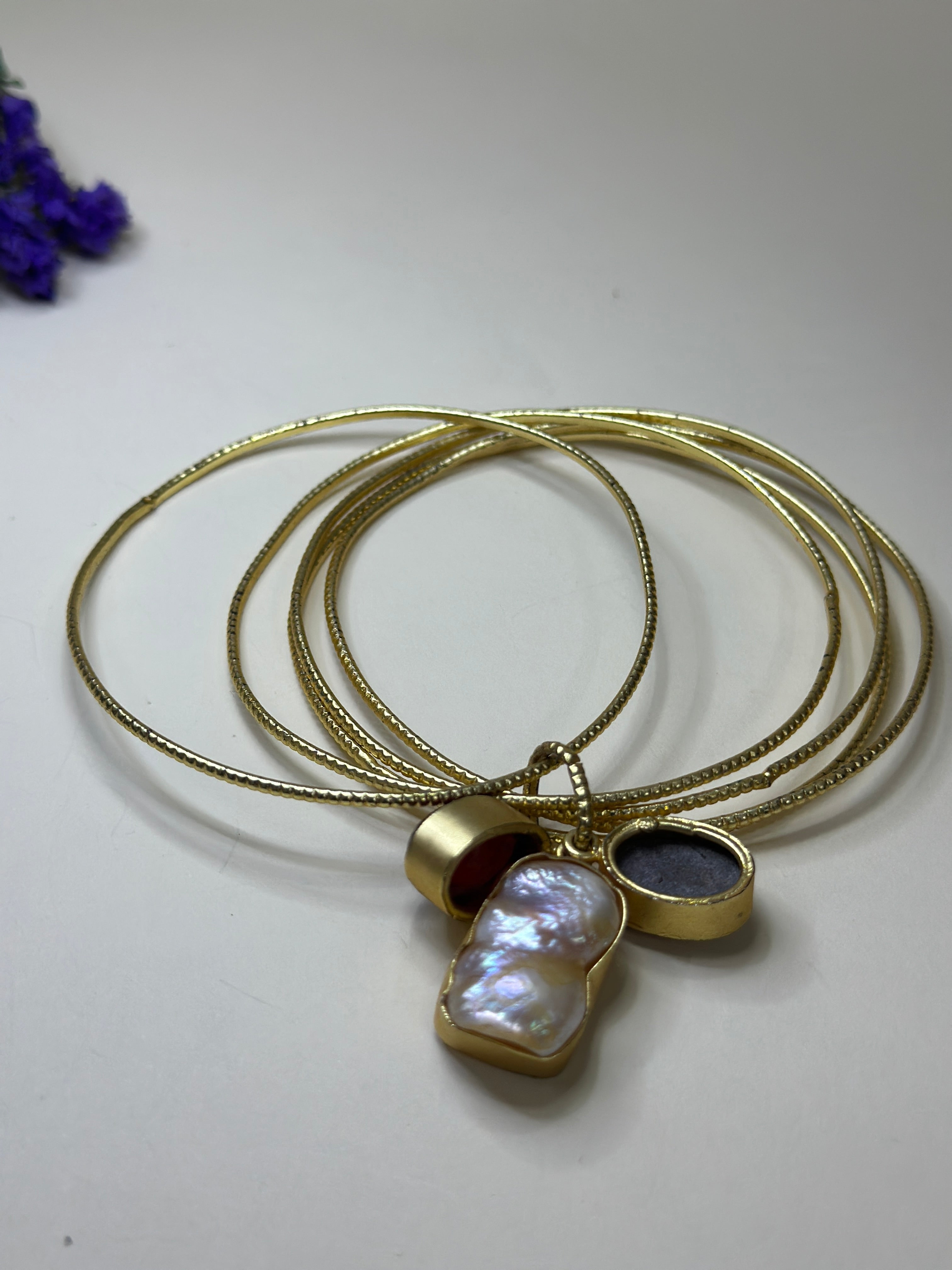 Matte Gold Enigma Bangles