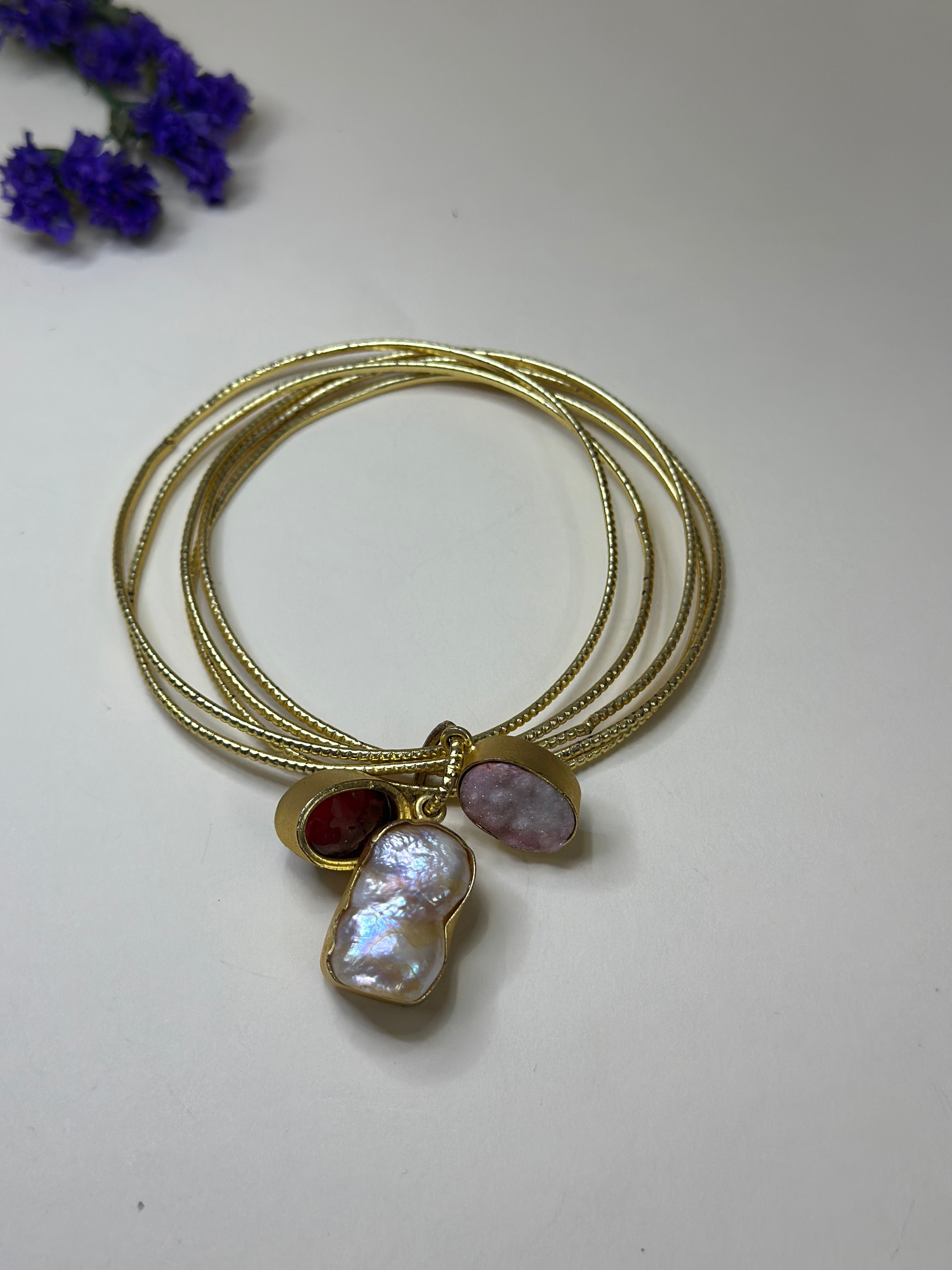 Matte Gold Enigma Bangles