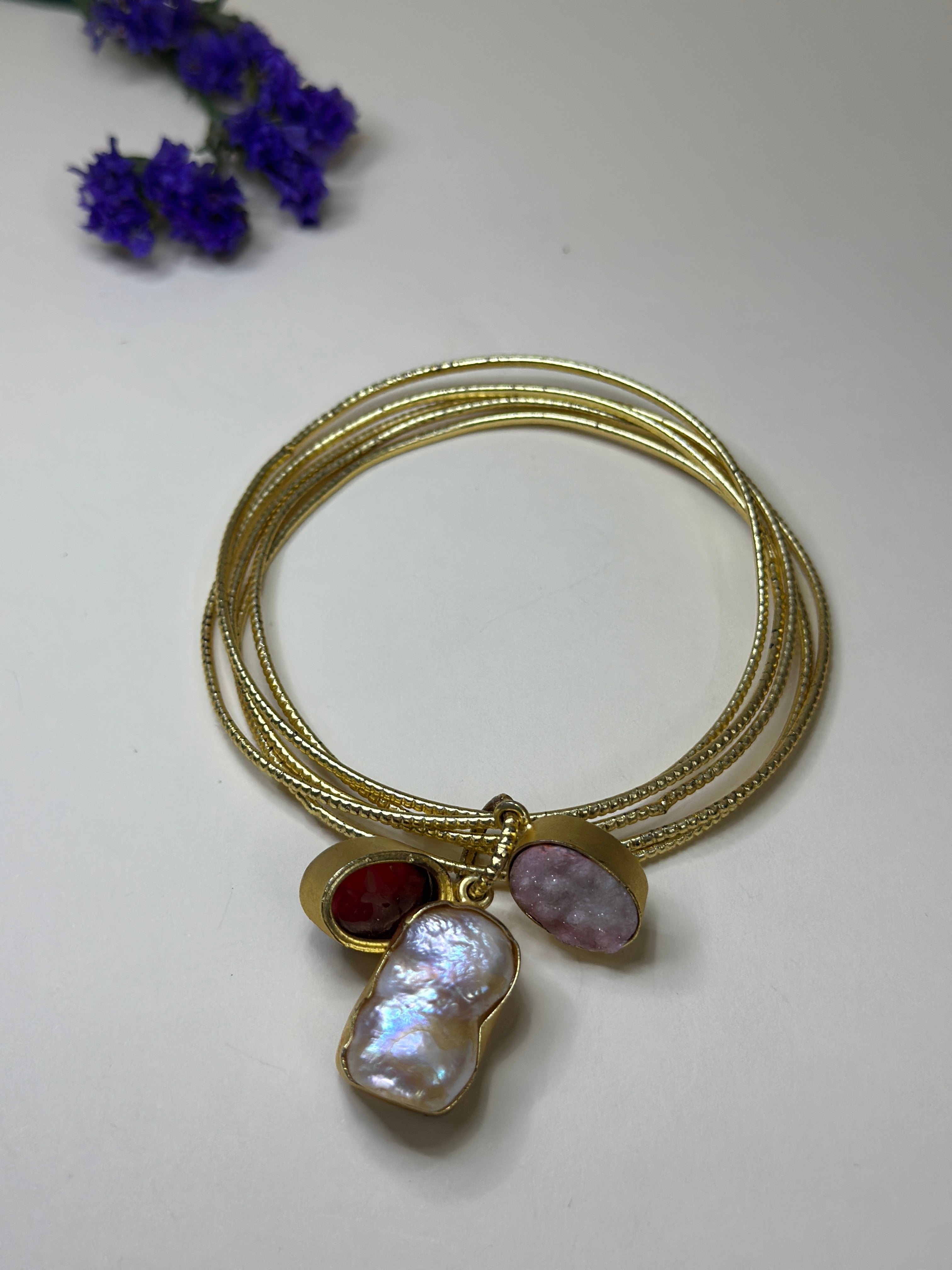Matte Gold Enigma Bangles