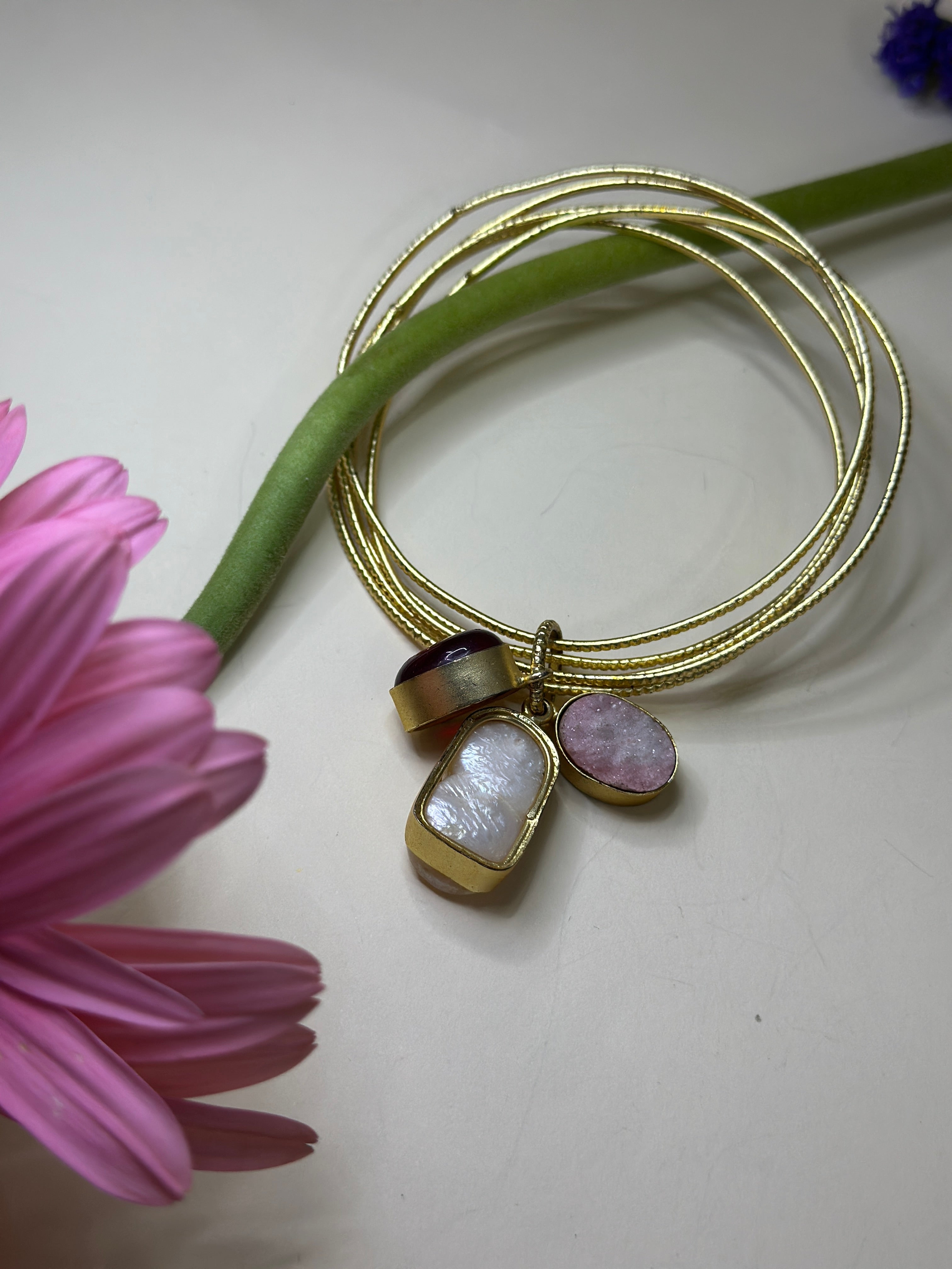 Matte Gold Enigma Bangles