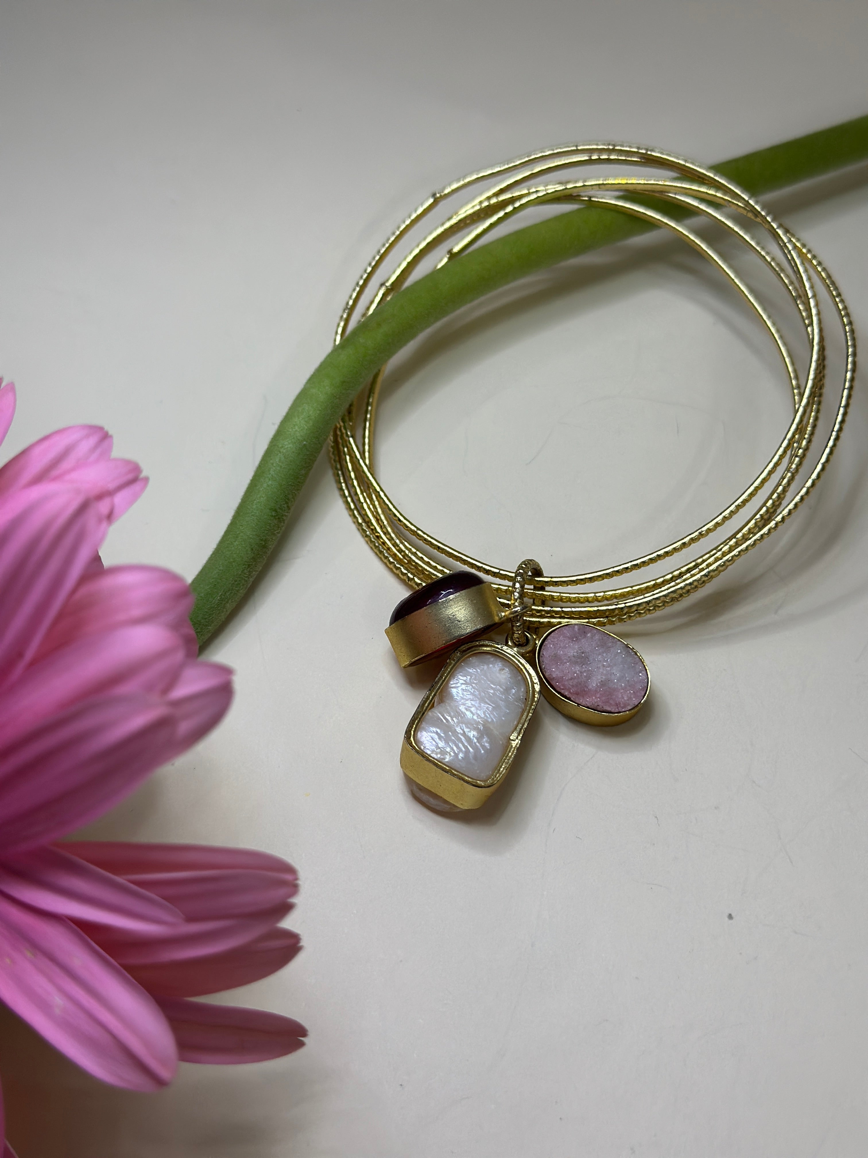 Matte Gold Enigma Bangles