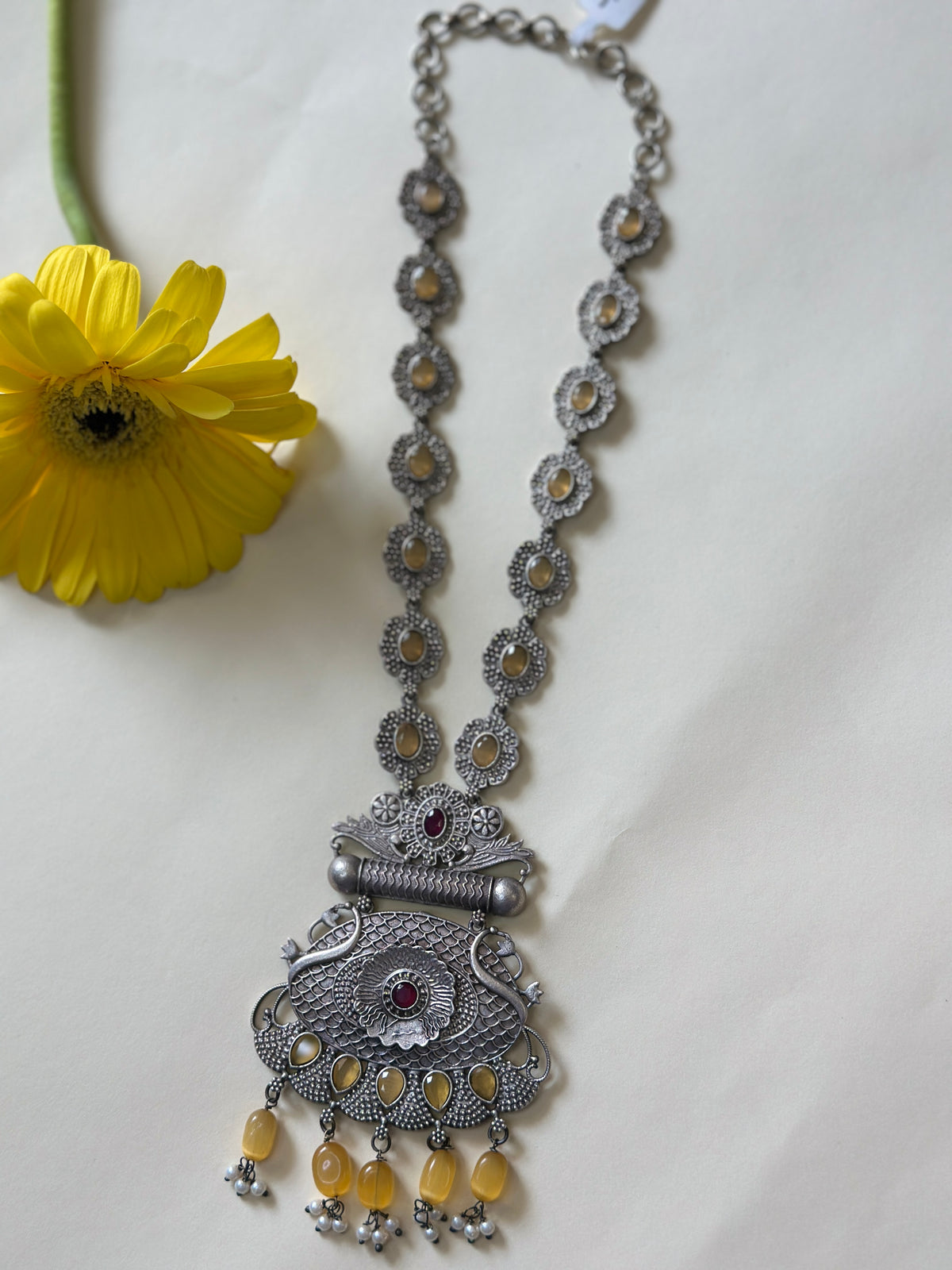 Scarlet & Sunstone Bloom Necklace
