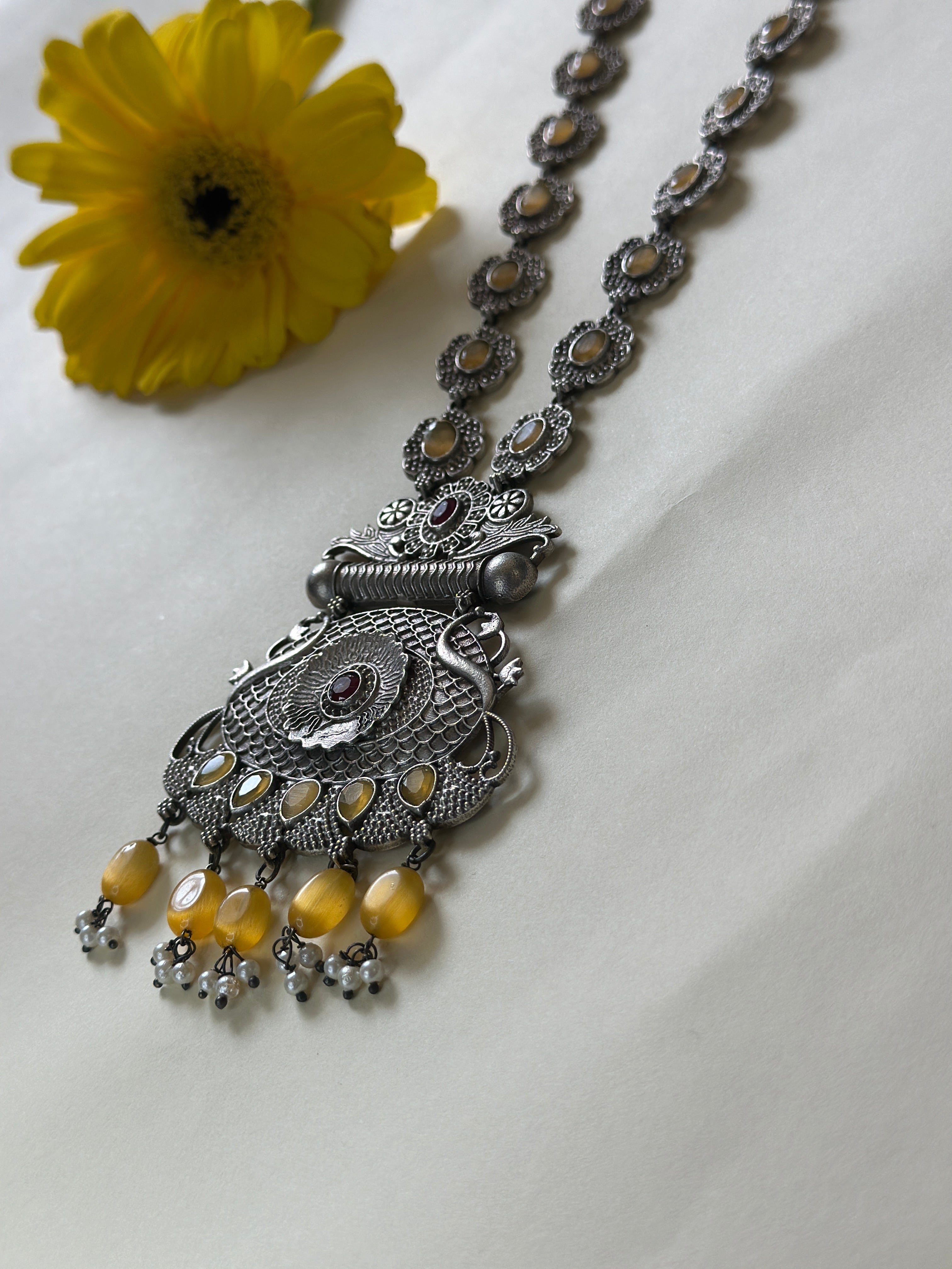 Scarlet & Sunstone Bloom Necklace
