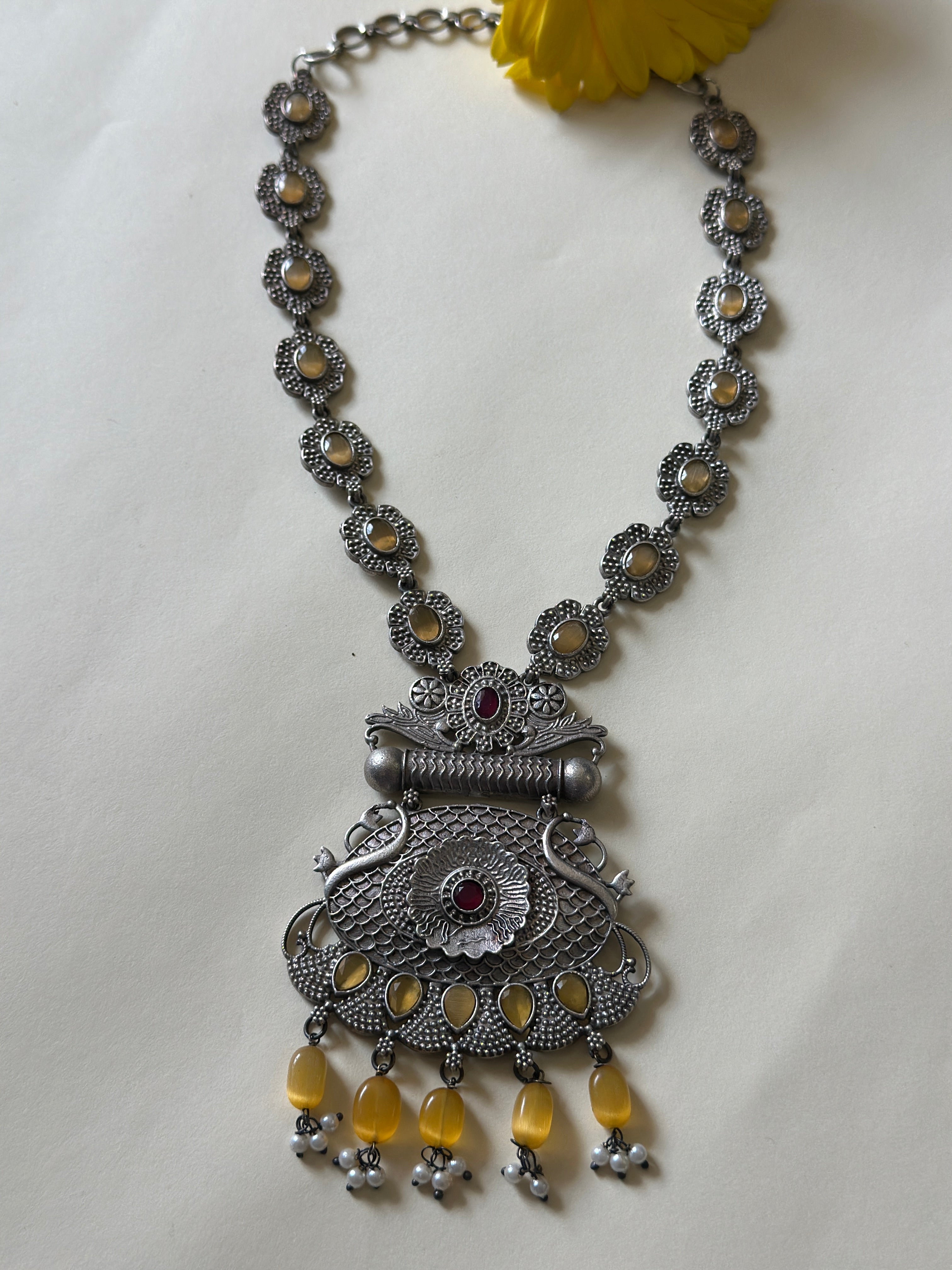 Scarlet & Sunstone Bloom Necklace