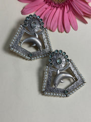 Pistachio Dolphin Charm Earrings