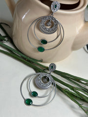 Ivory & Jade Double Halo Earrings