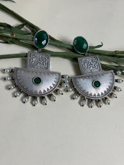 Imperial Crescent Brass Earrings