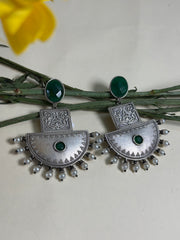 Imperial Crescent Brass Earrings