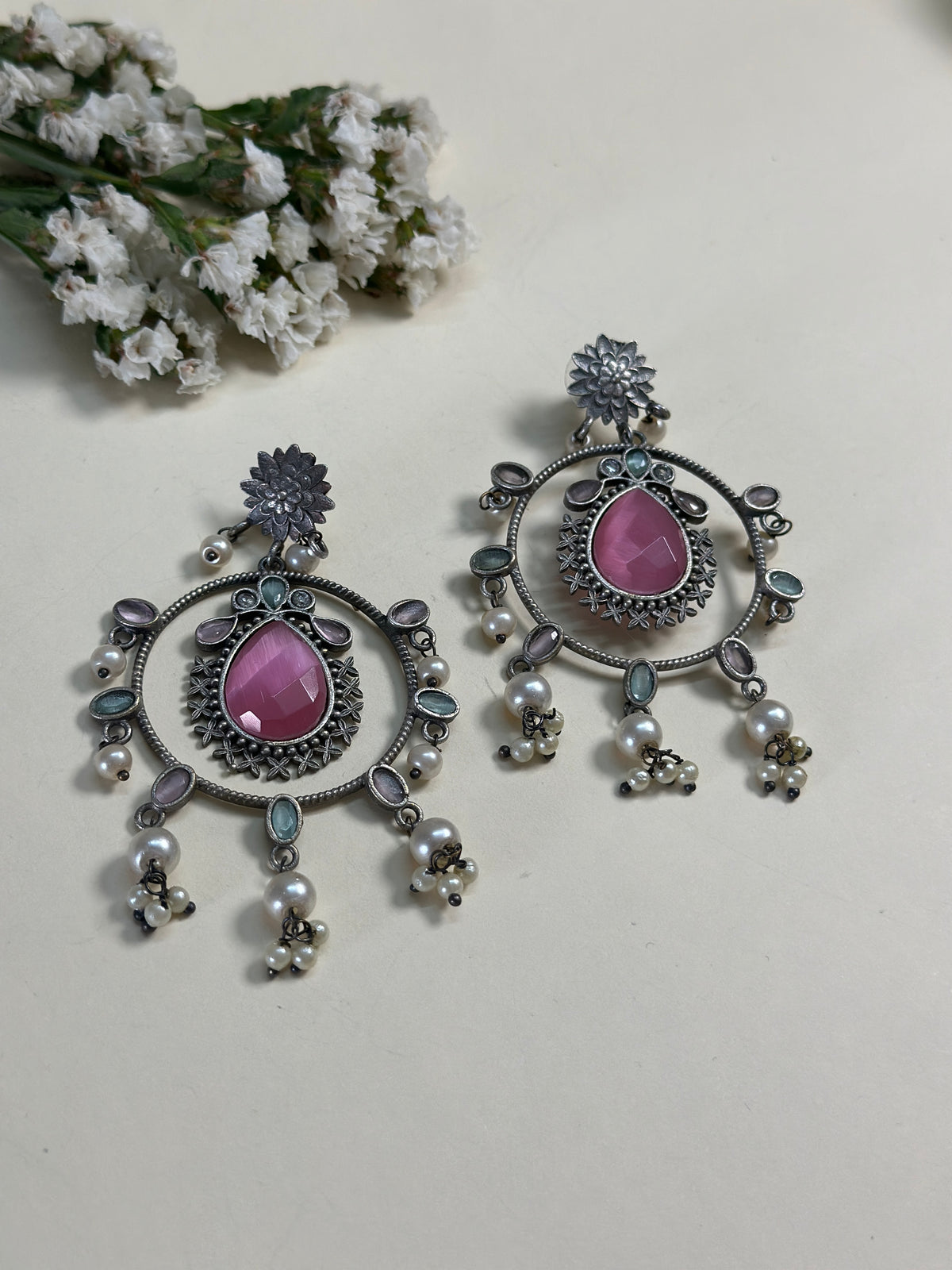 Blush Chandbali Grandeur Earrings